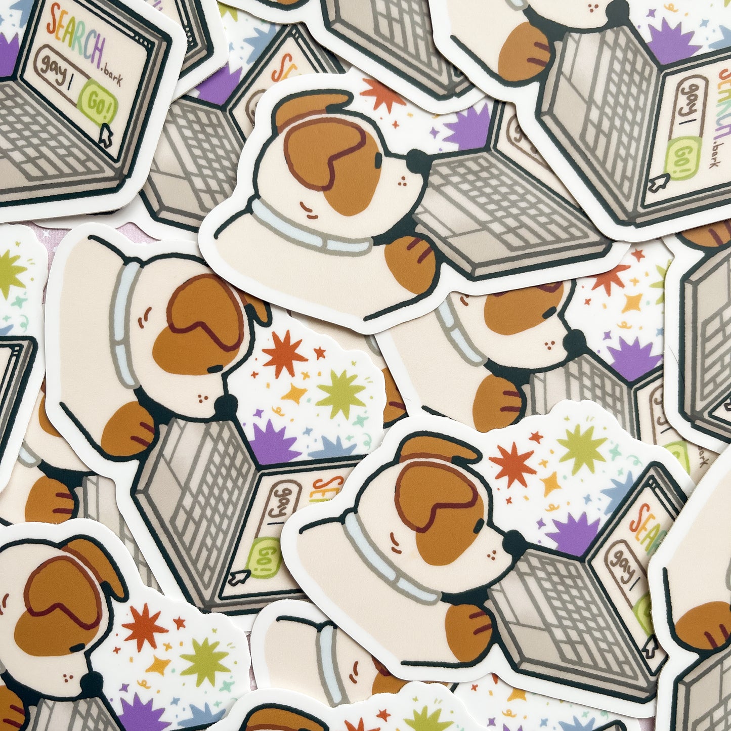 gay computer dog sticker