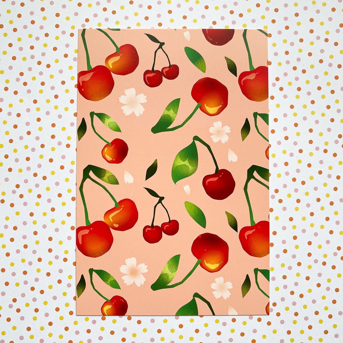 cherries 4x6" postcard print - july 2024 patreon reward