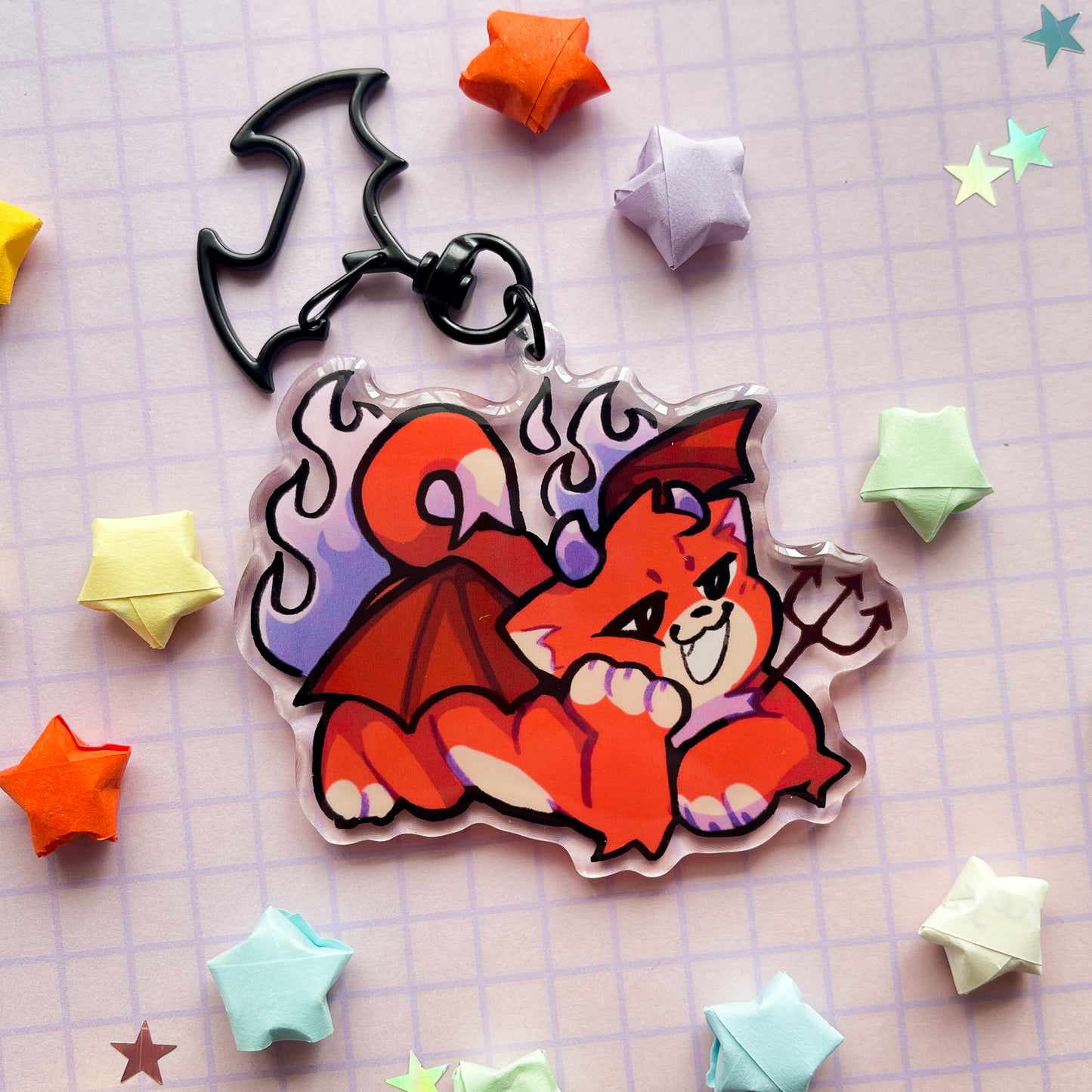 angel and devil kitties keychains