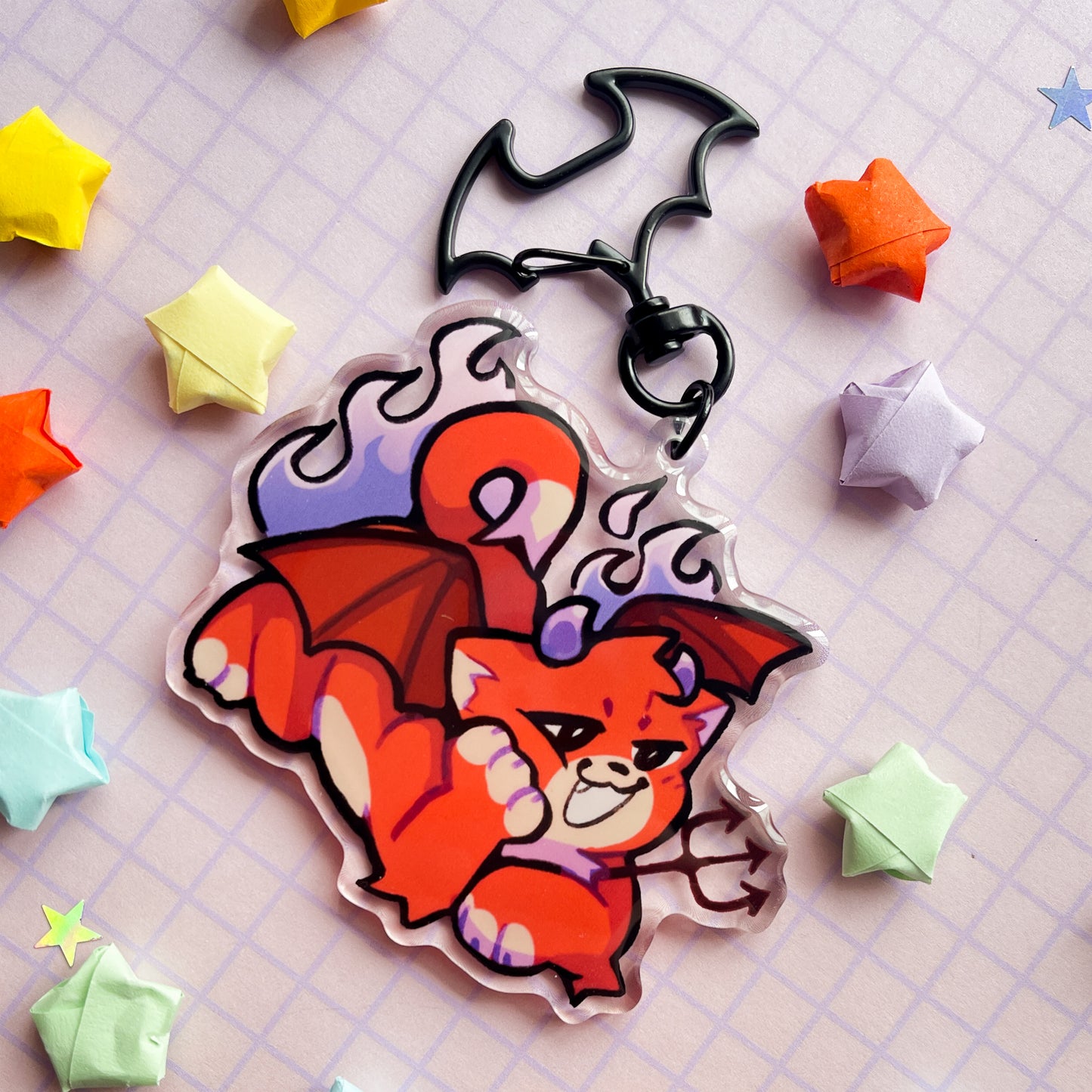 angel and devil kitties keychains