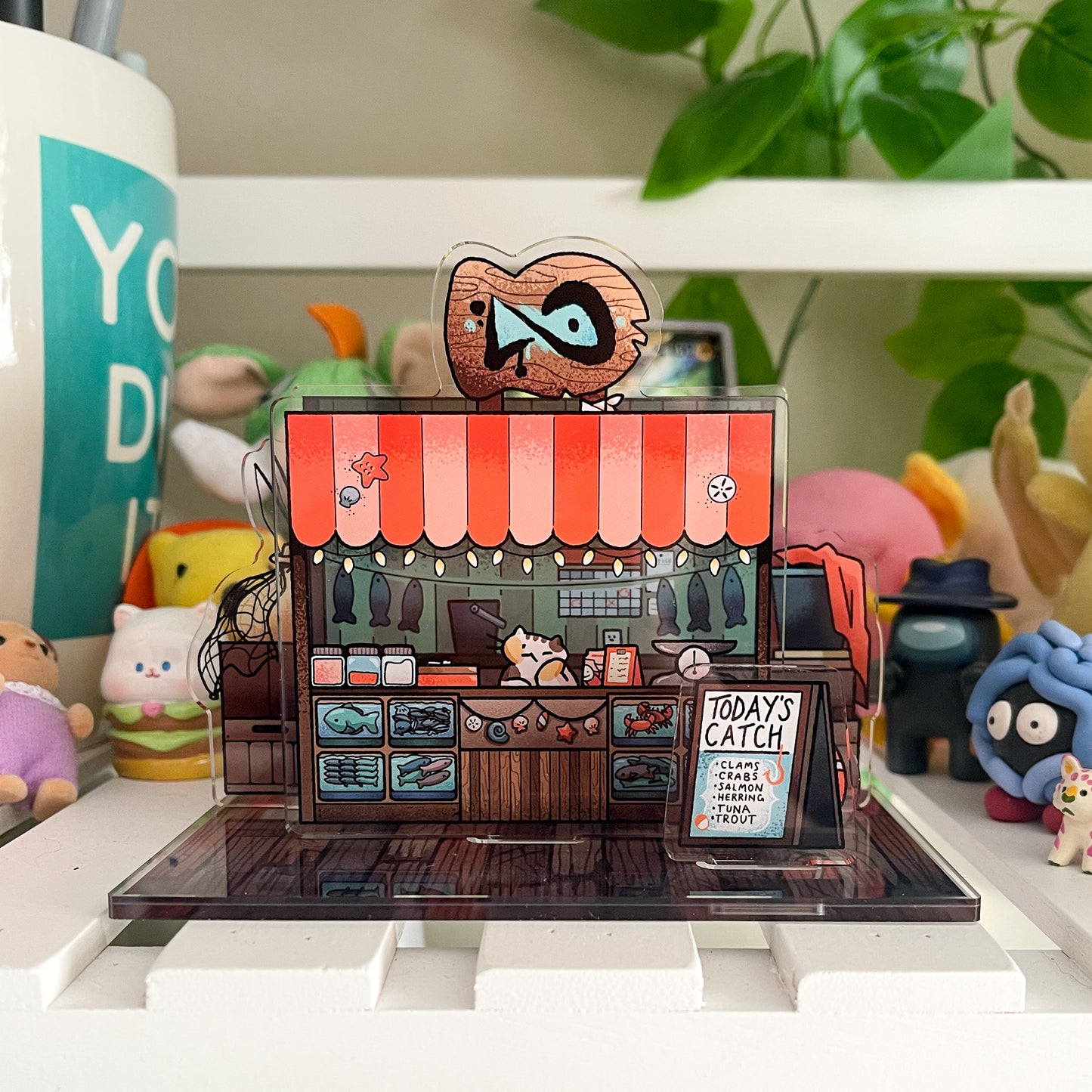 fish market stall acrylic standee