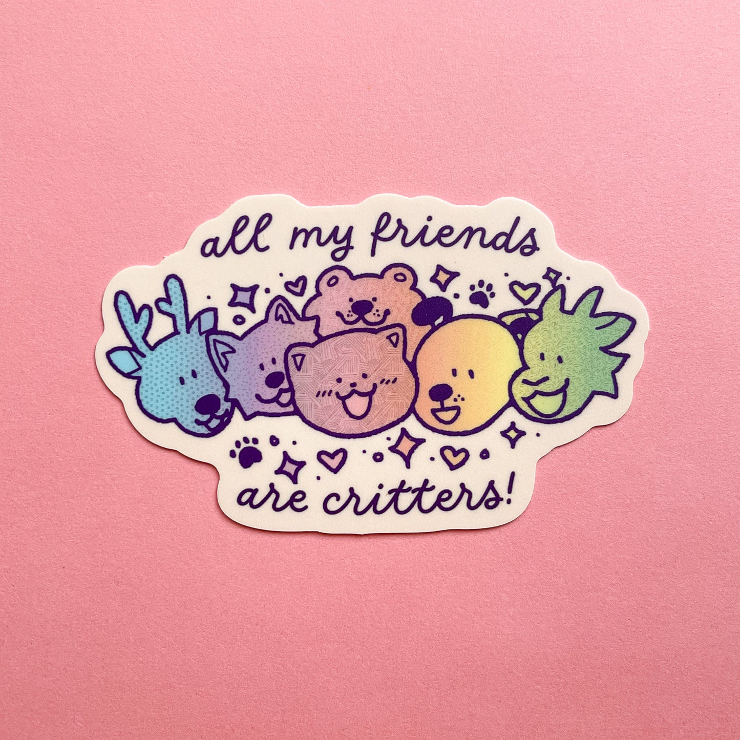 all my friends are critters! sticker