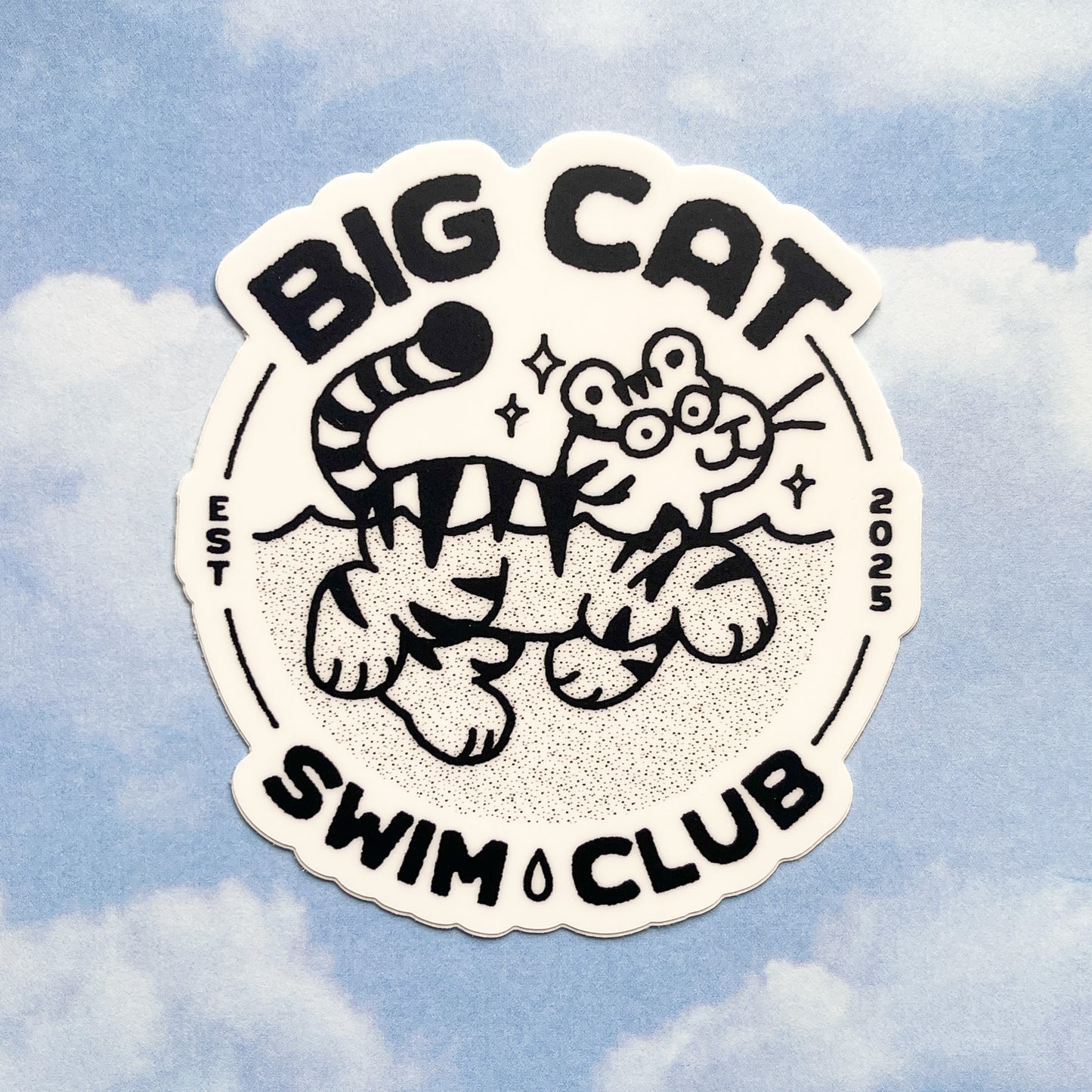 big cat swim club stickers - july 2025 patreon rewards