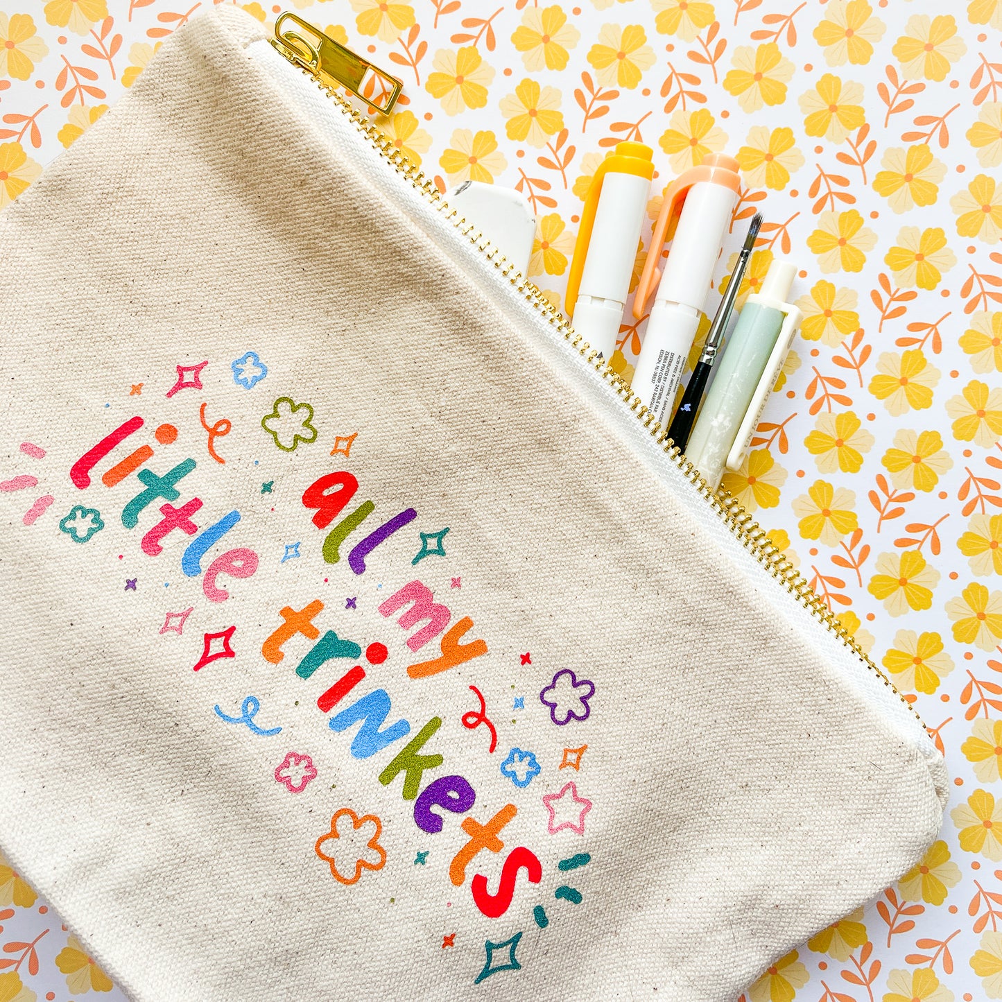 all my little trinkets canvas storage pouch