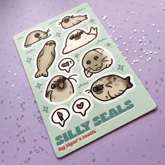 silly seals sticker sheet