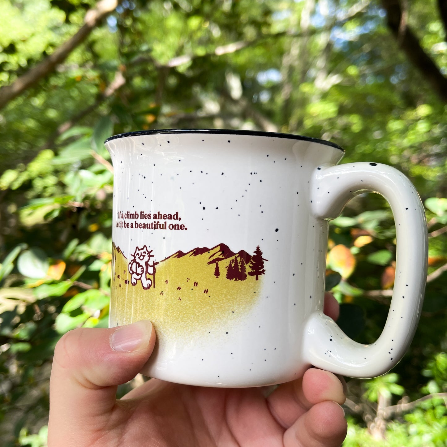 a beautiful climb - 13oz speckled ceramic camp mug