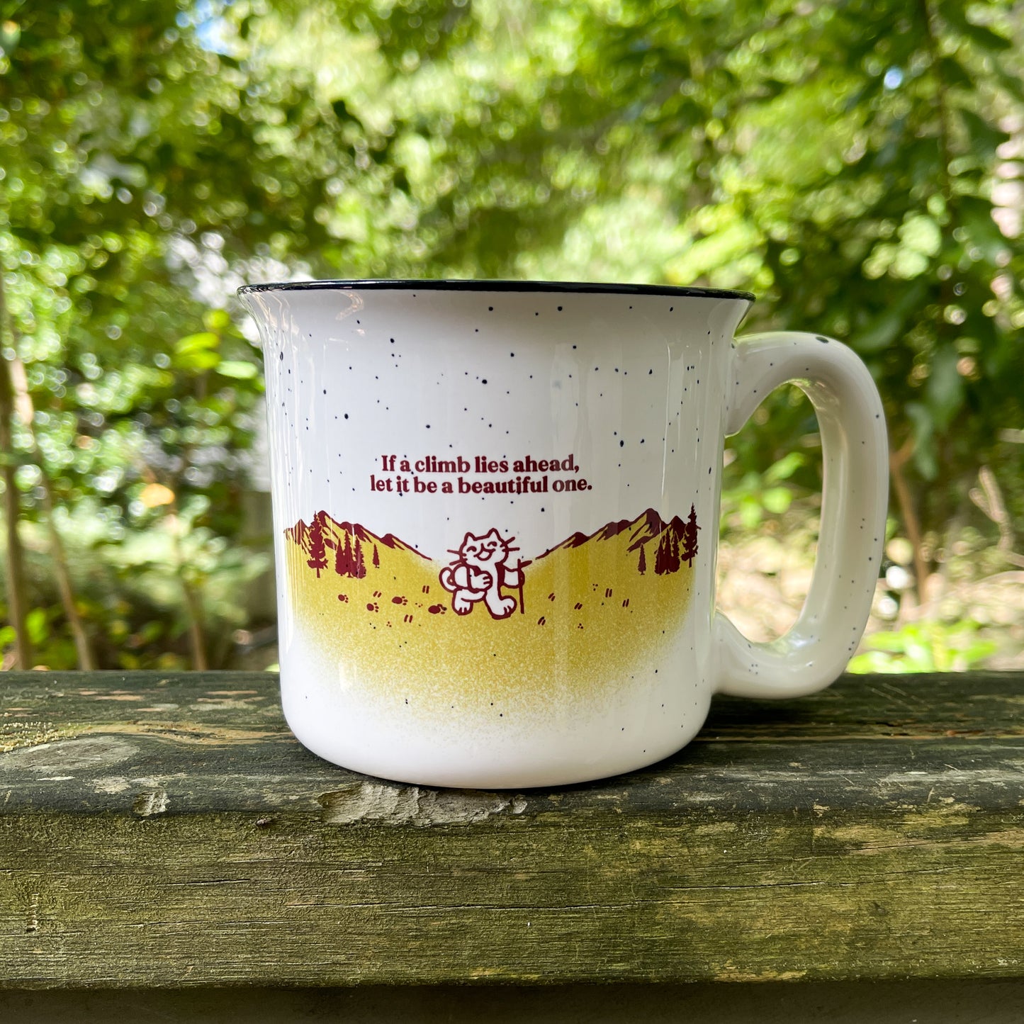 a beautiful climb - 13oz speckled ceramic camp mug