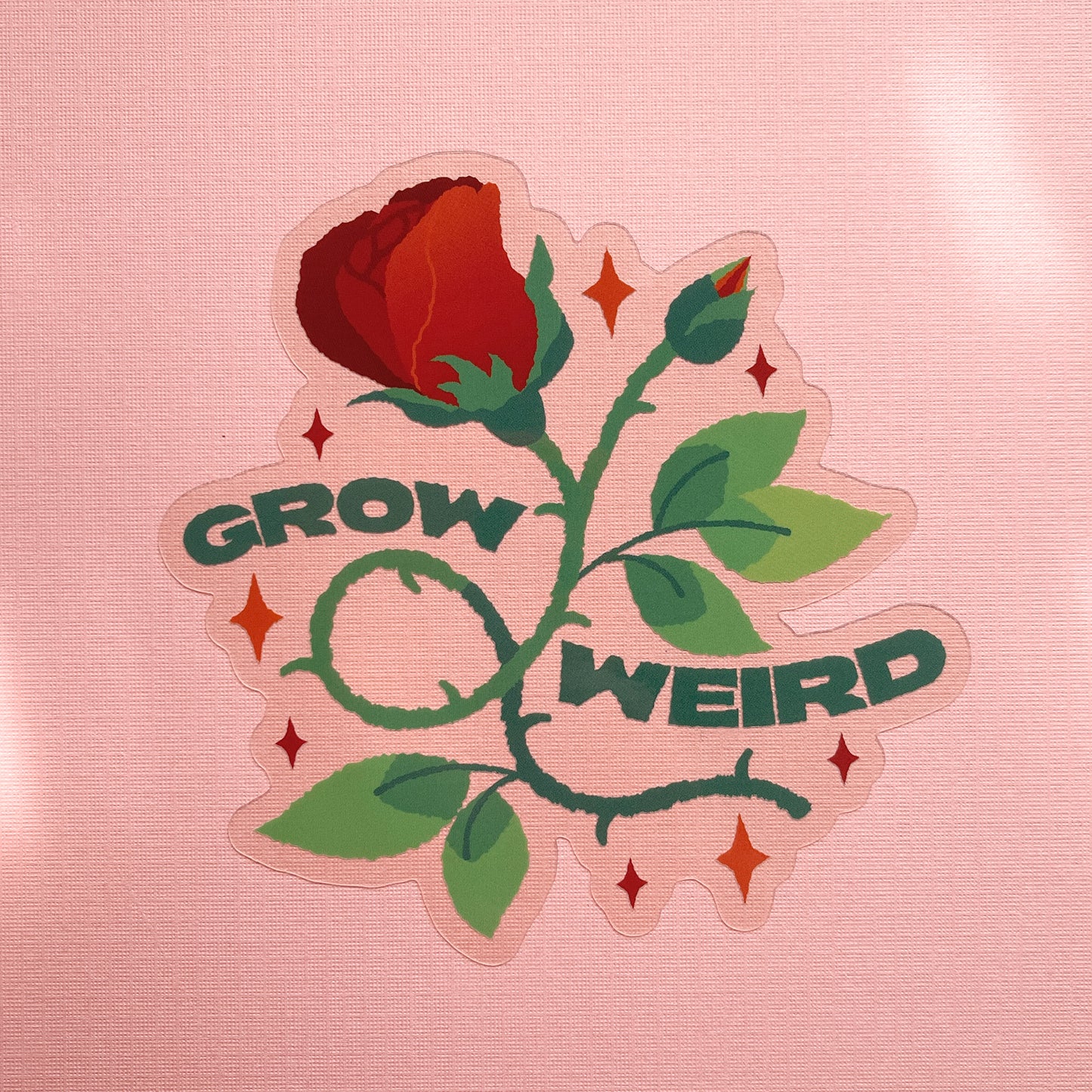 grow weird transparent sticker