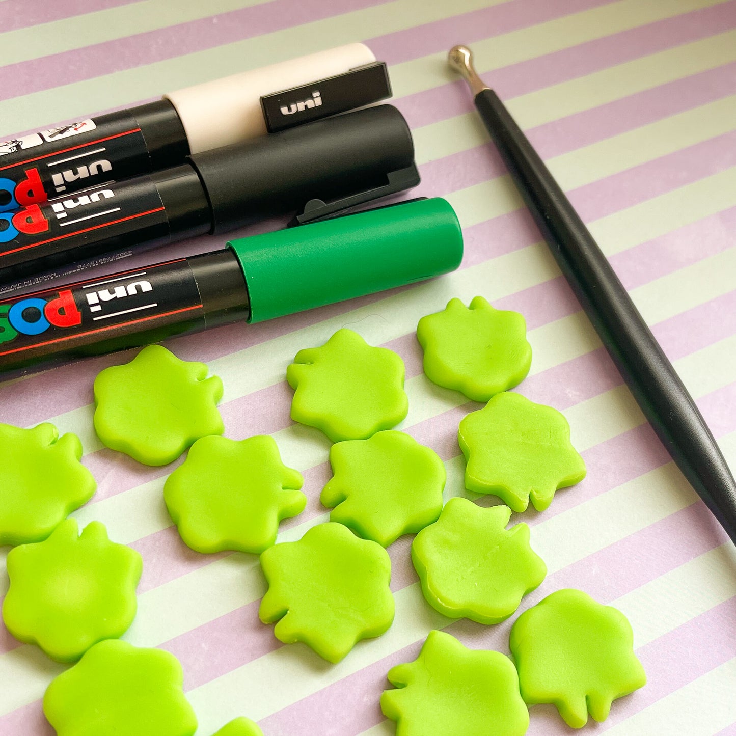 alien kitty handmade clay pins