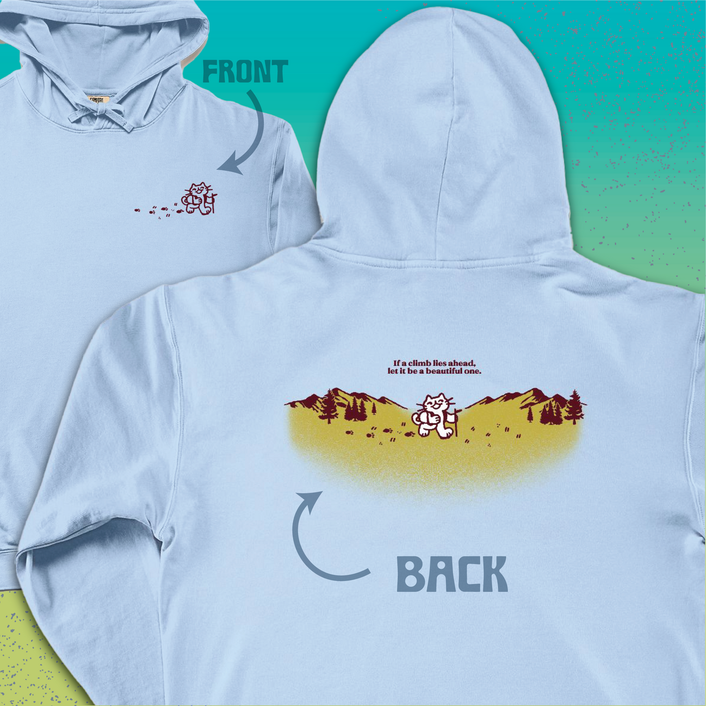 a beautiful climb - lightweight hoodie