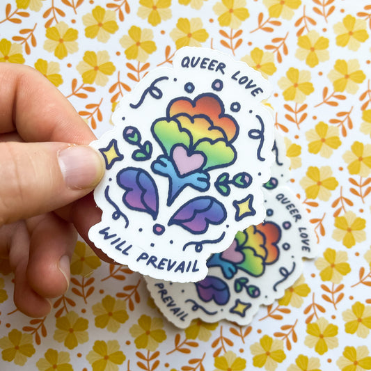 queer love will prevail transparent sticker - may 2024 patreon rewards