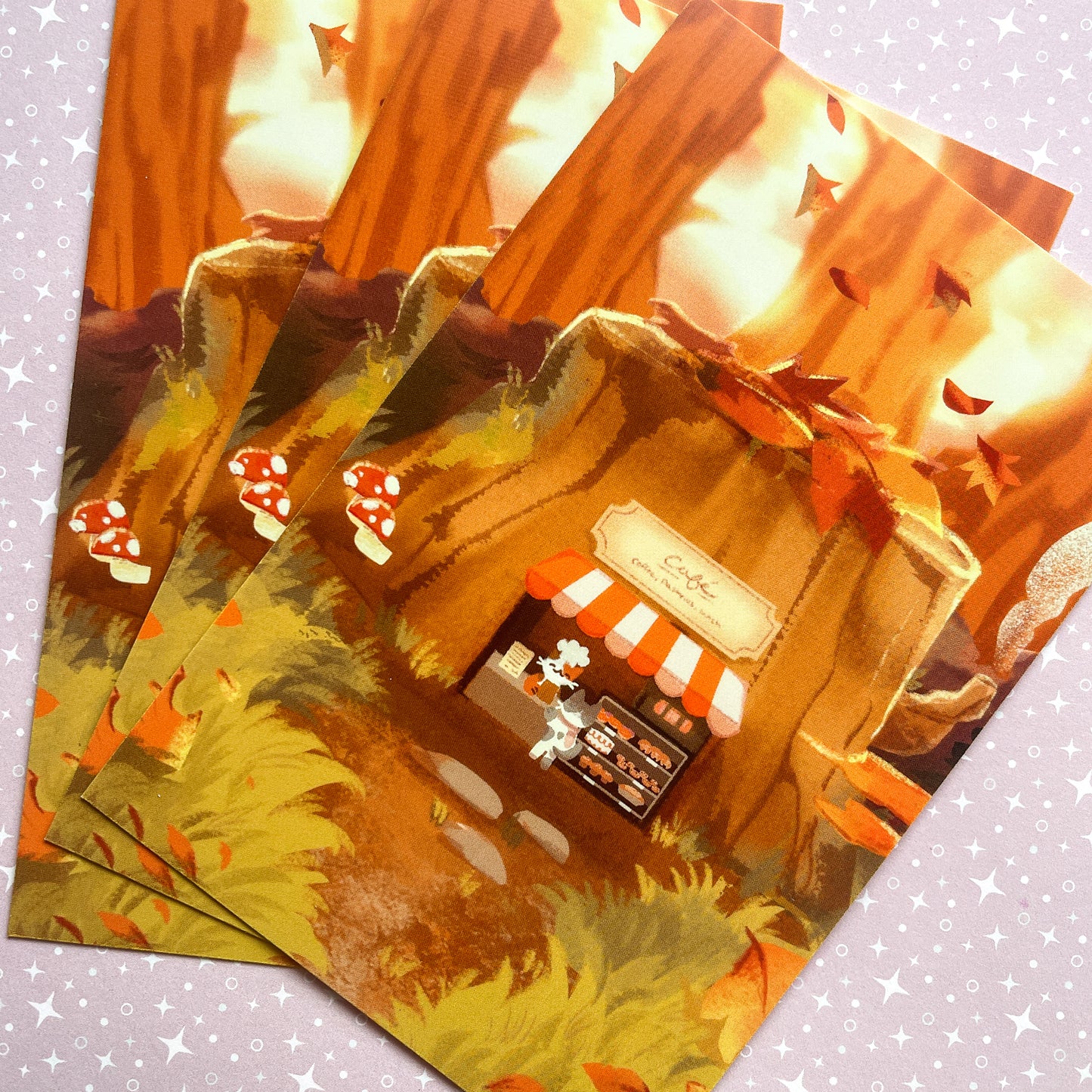 little cat cafe 4x6" postcard print - september 2024 patreon reward