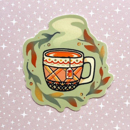 cozy tea sticker - september 2024 patreon rewards
