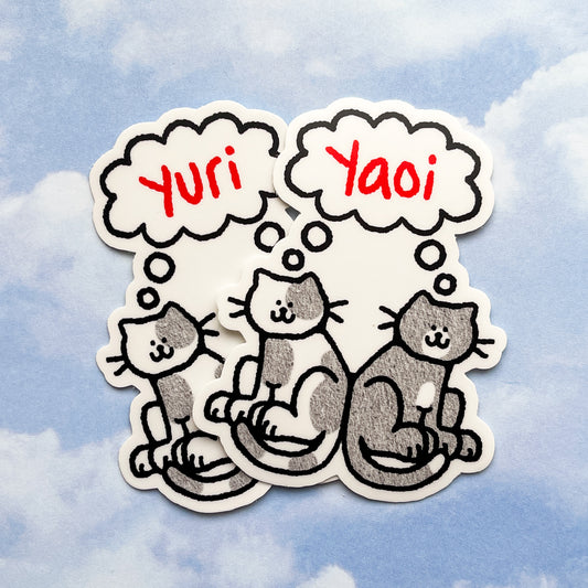 yaoi & yuri cat stickers