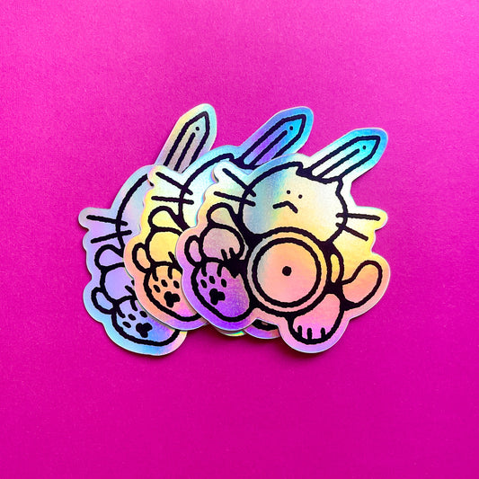 sword and shield cat sticker