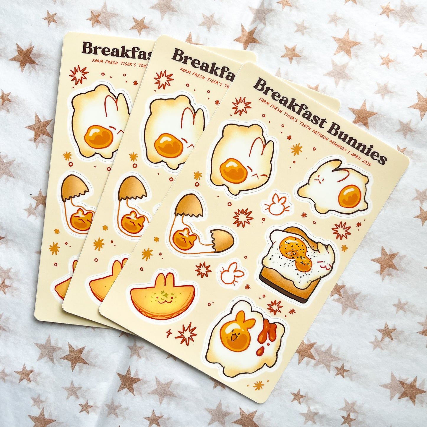 breakfast bunnies sticker sheet - april 2025 patreon rewards