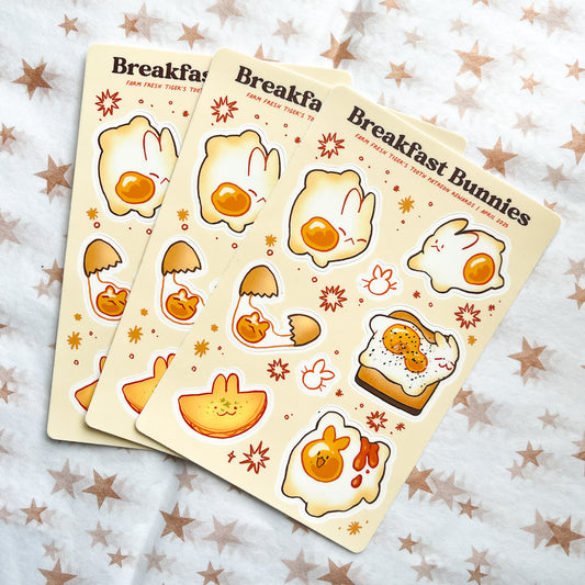 breakfast bunnies sticker sheet - april 2025 patreon rewards