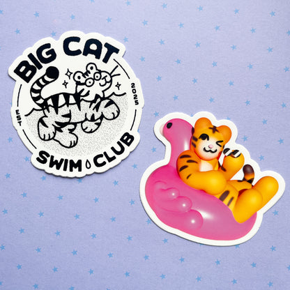 big cat swim club stickers - july 2025 patreon rewards