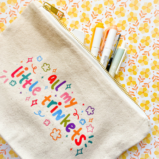 all my little trinkets canvas storage pouch