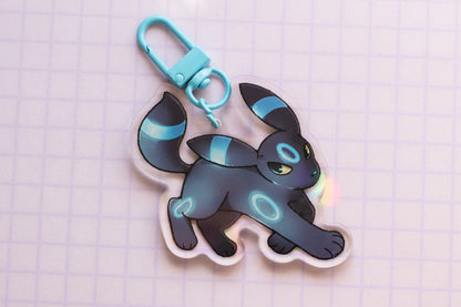 shiny double-sided eeveelution keychains