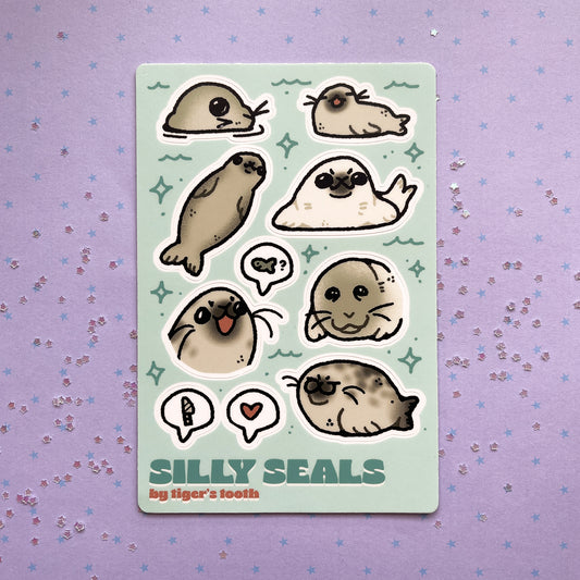 silly seals sticker sheet