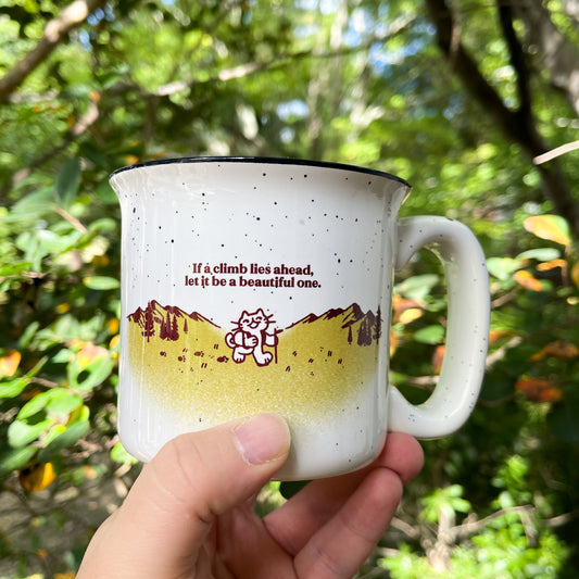 a beautiful climb - 13oz speckled ceramic camp mug