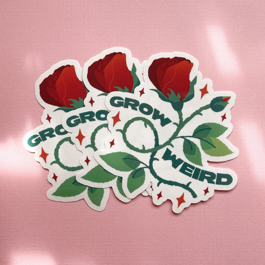 grow weird transparent sticker