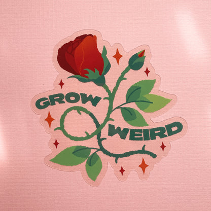 grow weird transparent sticker