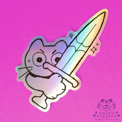 sword cat sticker