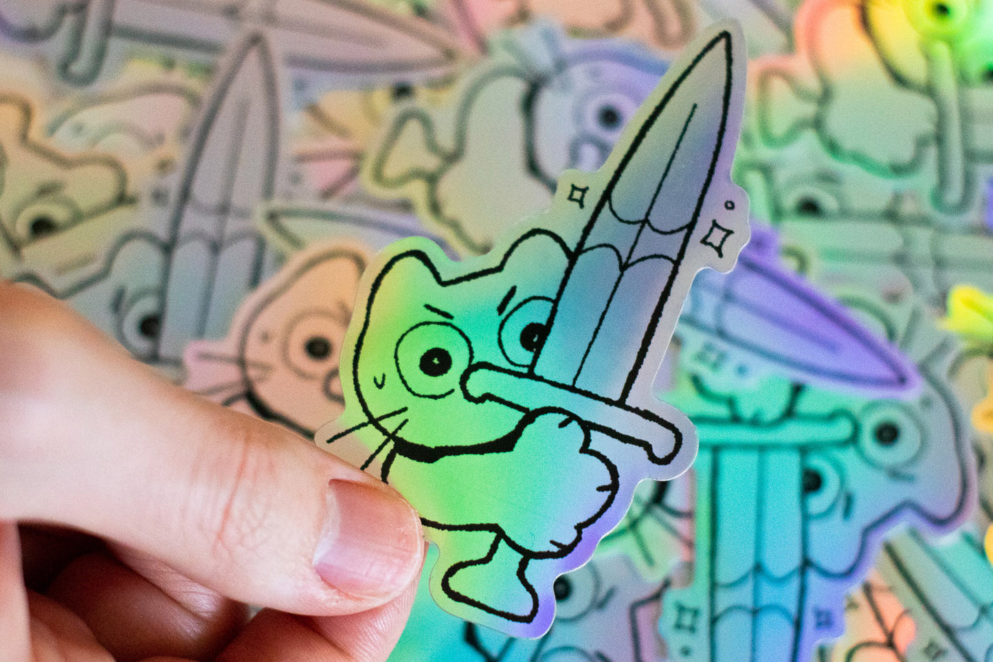 sword cat sticker