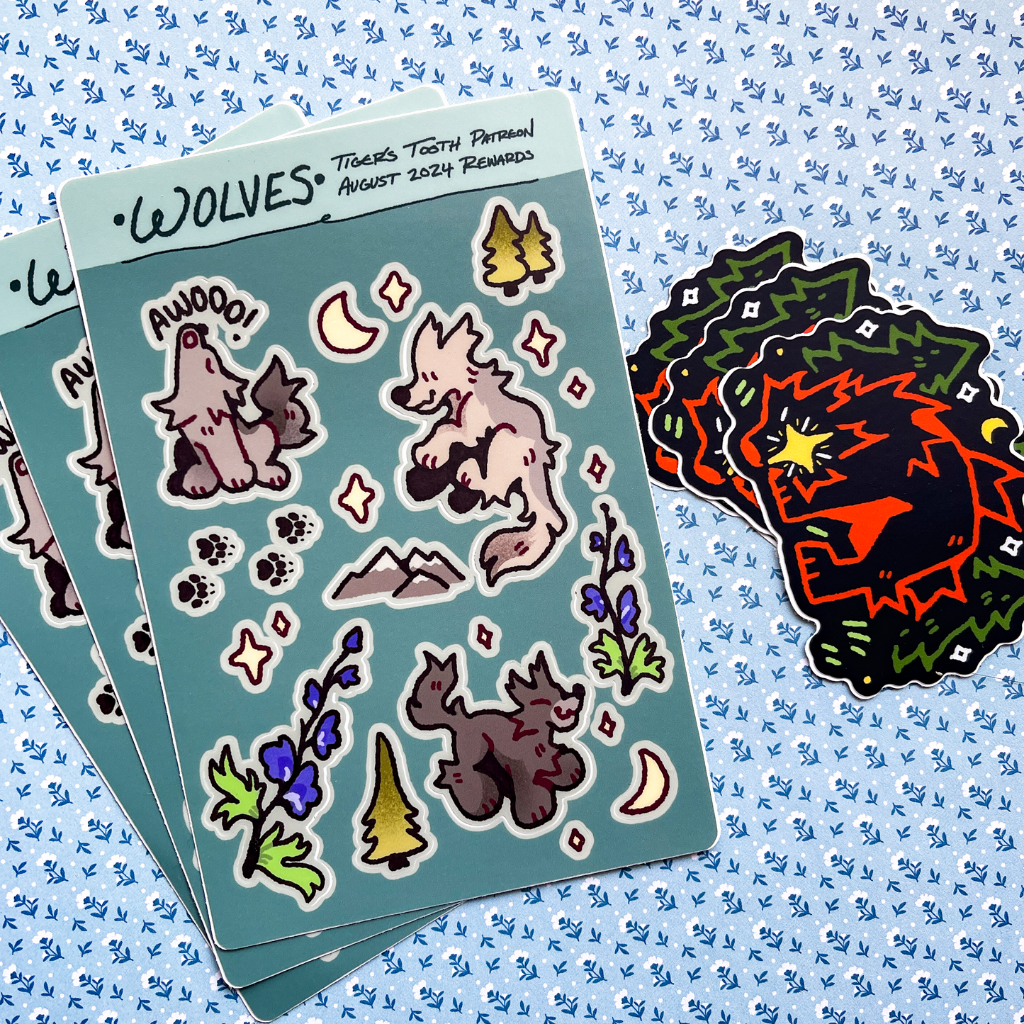 night wolf sticker - august 2024 patreon rewards