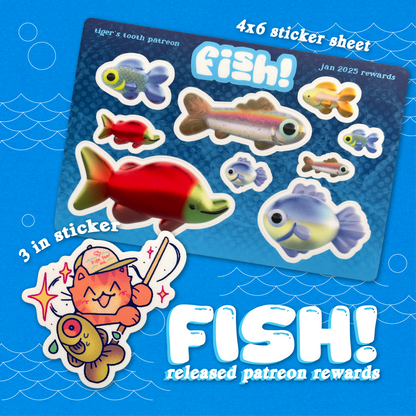 fish stickers - january 2025 patreon rewards