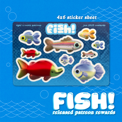 fish stickers - january 2025 patreon rewards